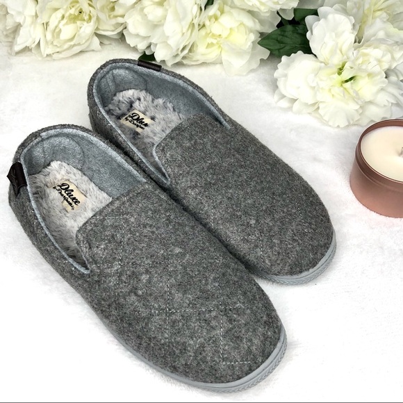 Dluxe by Dearfoams Christina Loafer Quilted Slippers Gray XL US 11 12 - Picture 3 of 16